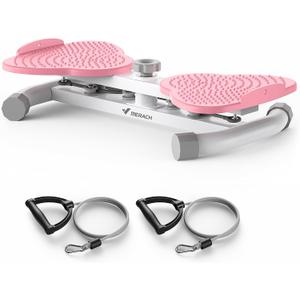 MERACH Waist Twister, Ab Machine with 300 lbs Weight Capacity, Abs Workout for Slim Waist and Core Ab Exercise, Noiseless Home Gym Exercise Equipment for Women Men (White&Pink)