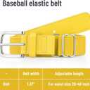 2 x Baseball Socks and Belt Combo Set for Youth Boys Girls Adult, Softball Tball Belt Socks with Elastic Belts (Large, Yellow)