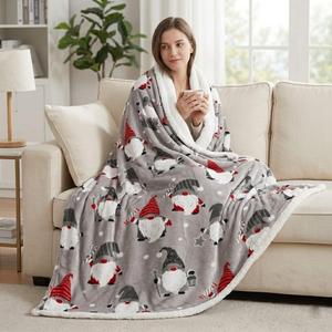 Electric Heated Blanket Full Size 72"x84", Dual-Sided Soft Flannel & Sherpa, LCD Display 10 Heat Settings with 1-12H Timer & Overnight Safe, Bed & Couch, Machine Washable, Santa Claus for Christmas