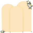 Champagne Arch Covers 3 Set - 6FT, 6.6FT, 7.2FT Arch Backdrop Cover Spandex Fitted Wedding Arch Stand Covers for Bridal Shower Wedding Baby Shower Birthday Party Banquet Photo Background Decorations