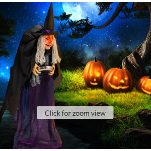 Total Tactic CM24710 Giant Halloween Witch Decoration With LED Lights Widened Base Sound