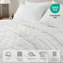 Corduroy Quilt Set Oversized King 112"x106", Lightweight All-Season Quilt with 2 Pillow Shams, Soft Fine-Striped Quilted Bed Cover, Cream White