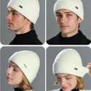 jaxmonoy Knit Beanie for Men Women Cuffed Thick Warm Unisex Knitted Winter Hat Slouchy Skull Beanies Cap (White)