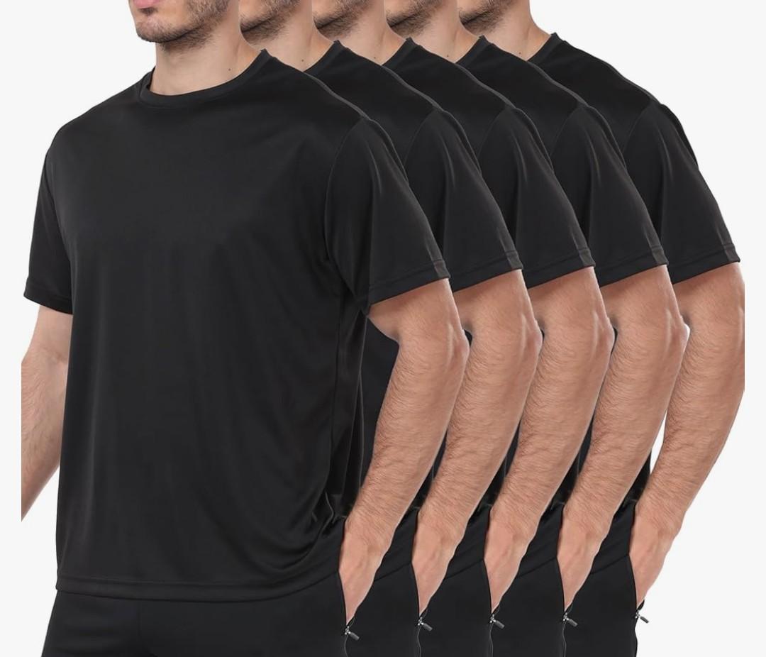 1/5 Pack Workout Shirts for Men Athletic Running Gym Quick Dry Short Sleeve Performance Moisture Wicking T Shirt Size XL