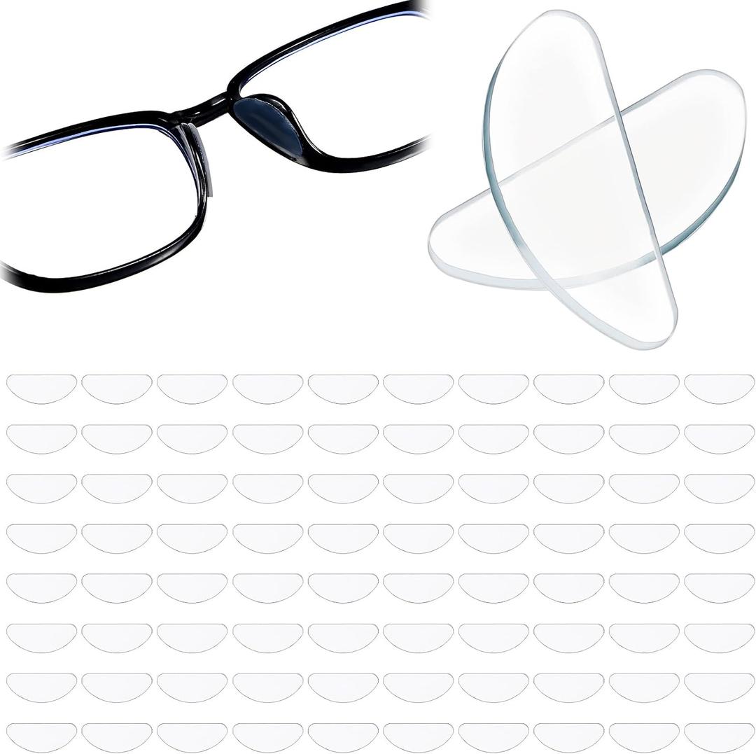 40 Pairs Eyeglass Nose Pads, Clear Eye Glasses Nose Pads Non Slip 1mm Eyeglass Noses Pad with Soft Sticky Backing, Silicone Anti-Slip Cushions for Glasses, Sunglasses