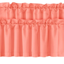 .VERSAILTEX Blackout Valances for Windows,Short Window Valances Curtains for Living Room/Bedroom/Bathroom Privacy Decorative Rod Pocket ，1 Panel，52" W x 18" L, Coral