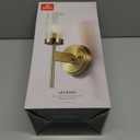 GLOBE Electric 1-Light Wall Sconce, Matte Brass, Ribbed Clear Glass Shade, E12 Candelabra, Dimmable, 65000103