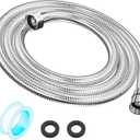 79" Shower Hose, Extra Long 304 Stainless Steel Handheld Shower Head Hose Extension/Replacement, Flexible & Durable, G1/2 Universal Insert & Nut 