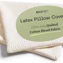 Coop Home Goods Latex Pillow Cover Queen, Ultra-Soft, Breathable Cotton-Blend Pillowcase with Zipper, Machine Washable, Eco-Friendly, Quilted Cover for Adjustable Pillows (Standard)