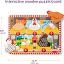Melissa & Doug Happy Hens Push to Pop Wooden Puzzle, Montessori-Inspired Toddler Puzzles with Magnetic Pieces and Colorful Puzzle Board, Preschool Toys for Girls & Boys Ages 18 months+ - FSC Certified