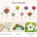 Lifewit Artificial Flowers for Outdoor Indoor, 12 Bundles Plastic Fake Flowers Daisy with Eucalyptus Leaves for Home Garden Decor, Porch, Window Box(Mix for Fuchsia Purple White Pink Yellow Red)
