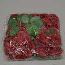 AmyHomie Artificial Flower Dark Red Rose 25pcs Real Looking Fake Roses w/Stem for DIY Wedding Bouquets Centerpieces Arrangements Party Baby Shower Valentines Day Christmas Tree Decorations