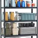 VEVOR Storage Shelves, 3000 lbs, 5 Tier Garage Storage Shelving, 18" D x 48" W x 78" H Adjustable Metal Shelves for Garage Shelves Utility Rack Shelf, Ideal for Kitchen, Warehouse, Basement, Black