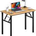 Need Office Computer Desk - 47.2L Sturdy and Heavy Duty Folding Laptop Table,Writing Table/Home Office Desk/Sewing Table,No Assembly Required (Teak Color) AC5BB12060