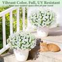 Yastouay Artificial Flowers for Outdoors, 14 Bundles Fake Outdoor Flowers, UV Resistant Artificial Plants & Flowers for Decoration, White Realistic Morning Glory for Outdoor Porch Garden Decoration