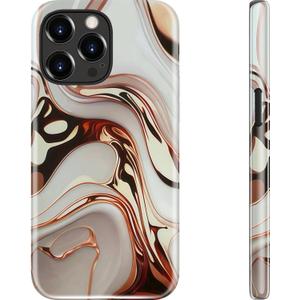 Goodon for iPhone 15 Pro Case - Wireless Charging - Dual-Layer Hard Shell & Silicone Cover - Protective Phone Case with Cute Wildflower Designs for Women - Marble Morph