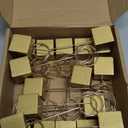 Marspark 20 Pcs Gold Wood Table Number Holders Cube Base Place Card Holders Name Menu Clips Note Card Picture Photo Clip Stand Table Sign for Wedding Reception Anniversary Party Display