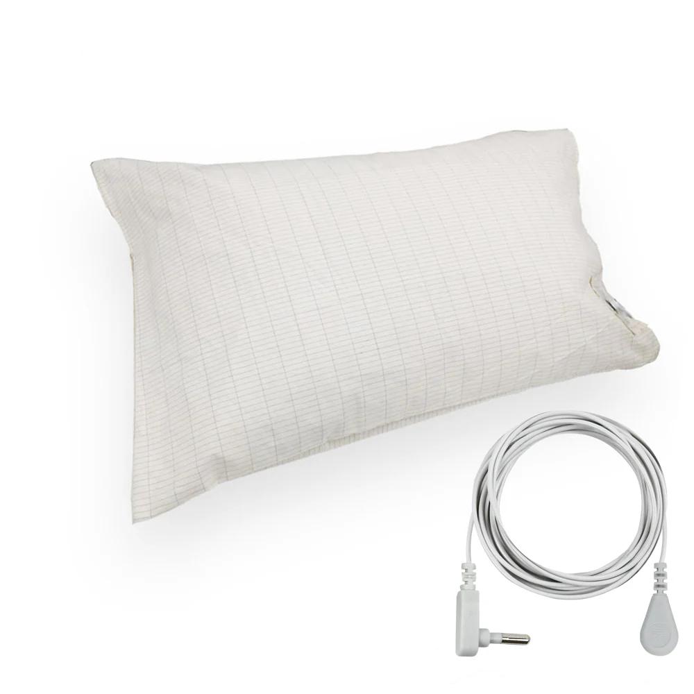 Grounding Pillowcase for Earth Silver Grounding Pillow Case Conductive Grounding Mat with 15ft Grounding Cord Earthing Pillow Case for Better Sleep Beige 20x30in