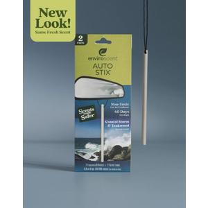 Auto Stix 2 Auto Stix® + 2 Hanging Loops Coastal Storm & Teakwood Scent Strength: Vibrant