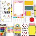 Marhpveua 6 Pack Teacher Appreciation Sticky Notes and Pen Set Teacher Appreciation Gifts Best Teacher Note Blackboard Self-Stick Note Pads Writing Memo Pads for Teacher Appreciation Week End of Year (Classical)