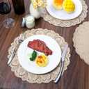 100pcs Paper Doilies Round Brown Paper Doilies 13.5inch Doilie for Dessert Trays Dollies Lace Papers for Tables Round Paper Placemats for Dining Tables Decorative Paper Placemats Cakes Desserts