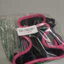 rabbitgoo Dog Harness No Pull with 2 Leash Clips, Adjustable Soft Padded, Reflective Oxford No Choke Pet Vest with Easy Control Handle for Large Dogs, Black & Hot Pink, S