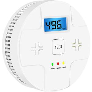 Combination Smoke Carbon Monoxide Alarm Detector Powered by Battery,Dual Alarm Sensor of Smoke and CO,Easy to Install (901-1-Pack, White001)