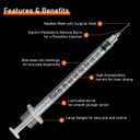 U-100 Syringe with Needle, 30G 1/2cc 5/16 Inch (8mm) Syringe, Individually Wrapped, Pack of 100