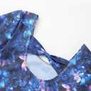 RONGTAI Gymnastics Leotards for Girls Long Sleeve Unitards Biketards with Shorts Matching Hair Scrunchie Outfits 3-12 Years (6-7 Years, Butterfly)