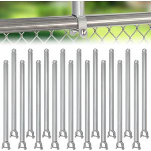 18 Pack Chain Link Fence Extension, 25.2'' Fence Extension Height, Galvanized Post Extender for Dogs and Privacy (1-3/8'', Silver)