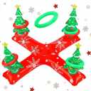 9 Pcs Inflatable Christmas Games Set Snowmen Christmas Tree Ring Toss Game 8 Ring for Xmas Party Favors Indoor Outdoor Game