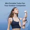JISULIFE Portable Handheld Fan, Speed(1-100) Adjustable Turbo Mini and 3600mAh Battery Rechargeable Personal Fan, Digital Display, Gifts for Women Men Travel/Camping/Outdoor-White