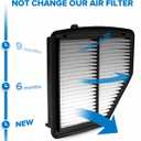 PHILTOP Engine Air Filter CA12052 Replacement for Honda HR-V HRV 2016-2022 1.8L, Rigid Panel