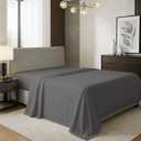 TEXAS LINEN CO. 100% Organic Cotton Percale Flat Sheet King Size - 1 PC Flat Sheet, Dark Grey - Crisp, Cool and Strong Bed Linen, Top Sheets for Hot Sleepers, Luxury Breathable GOTS Certified Sheets