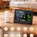 LIORQUE Weather Stations Indoor Outdoor Thermometer Wireless, Atomic Clock for Home with Large Display, Inside Outside Temperature and Humidity Monitor with Date and Weather Forecast