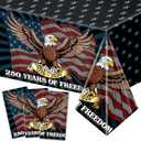 Labeol 3 Pack 250th Anniversary Tablecloth Patriotic 1776-2026 USA Decorations for July 4th Independence Day for Rectangular Table, 108" L x 54" W