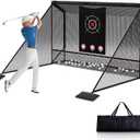 10x7ft Golf Hitting Practice Net with Dual Side Net Barriers & Durable Heavy Duty Steel Frame, Golf Nets Backyard Driving, Chipping & Swing Training for Indoor&Outdoor