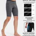 Compression Shorts Men Spandex Sport Shorts, Performance Underwear for Athletic Workout Running Cool Dry Base Layer Medium Grey (Gray)