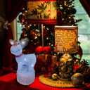 Anycosy Christmas Lighted Acrylic Deer Decoration,Rotating Battery Operated Lights for Indoor Use,Perfect for Tabletop, Windowsill, Mantel, and Bedroom