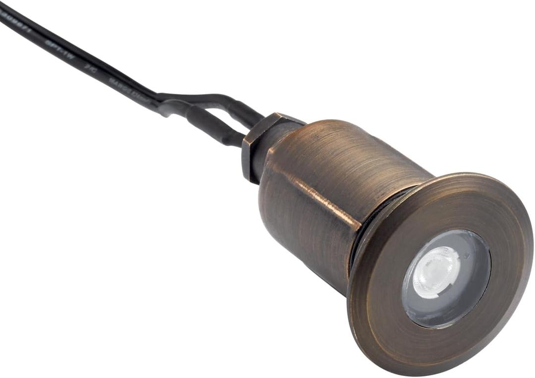 Kichler 12V MR8 Recessed In-Ground Basic Trim Centennial Brass, 2.00x3.00x2.00