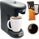 Caf Valet Single Serve Coffee Maker, Brews 10 Ounces of Coffee or Hot Water, Compatible with Caf Valet Coffee Packs