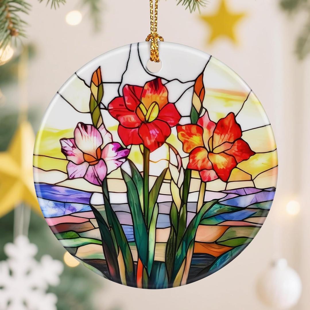 Birth Flower Christmas Tree Decorations, Christmas Ornaments, Keepsake Ornaments, Holiday Decor, Holiday or Xmas Gift, Birthday Gift, Gifts for Flower Lovers - Gifts for People Born in August