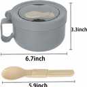 28 oz Soup Bowl with Handles, Microwave Ramen Bowl with Lid for Soup and Instant Noodles,Oatmeal, Gumbo, Salad,BPA Free (Rock Grey)