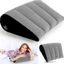 Inflatable Wedge Pillow for Traveling, Portable Blow up Travel Wedge Pillow for Sleeping in Bed, Fast Inflation & Deflation Inflatable Bed Wedge, Ideal for Home, Travel, and Outdoor (Grey)