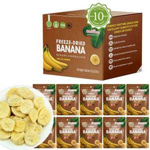 ONETANG Freeze-Dried Fruit Banana Chips, 10 Pack Single-Serve Pack, Non GMO, Kosher, No Add Sugar, Gluten free, Vegan, Healthy Snack 0.52 Ounce (EXP 05/05/27)