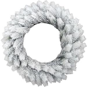 Flocked Christmas Wreath, Artificial White Pine, Holiday Door Decor