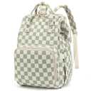 Baby Diaper Bag Backpack for Mom, Large Capacity Travel Nappy Bag for Boys & Girls with Stroller Straps (Corduroy Checkered Green)