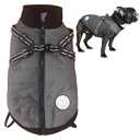 URBEST Dog Winter Coat Warm Soft Lining Dog Coat Windproof Waterproof Dog Jacket Reflective Straps Comfortable Dog Coat Fits Small, Medium and Large Dogs (Grey, Large)