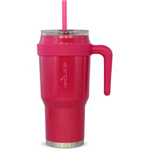 REDUCE 40 oz Tumbler with Handle and Straw, Stainless Steel with Sip-It-Your-Way Lid - Keeps Drinks Cold up to 34 Hours - Sweat Proof, Dishwasher Safe, BPA Free - Orchid, Opaque Gloss, (12543)