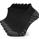 Airacker Ankle Athletic Running Socks Cushioned Breathable Low Cut Sports Tab Socks for Men and Women (6 Pairs), 9-12